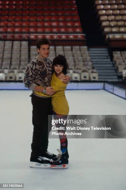 Los Angeles, CA Jason Bateman, Alyssa Milano appearing on the ABC tv special 'The Ice Capades with Jason Bateman and Alyssa Milano'.