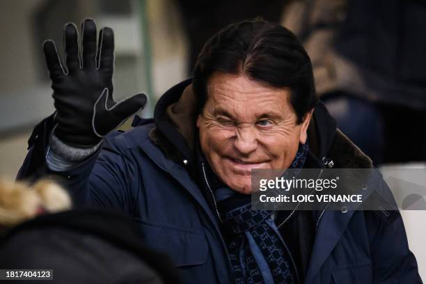 Nantes president Waldemar Kita gestures prior to the French L1 football match between FC Nantes and OGC Nice at La Beaujoire stadium in Nantes,...