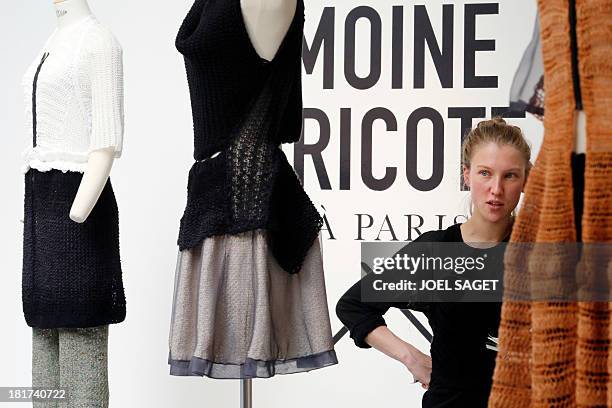 Creations by French Alice Lemoine are on display during the 2014 Spring/Summer ready-to-wear collection fashion presentation, on September 24, 2013...