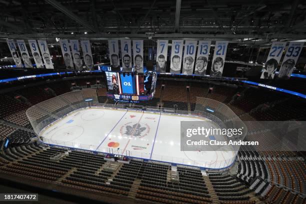 General view of Scotiabank Arena prior to action between the Boston Bruins and the Toronto Maple Leafs in an NHL game at Scotiabank Arena on December...