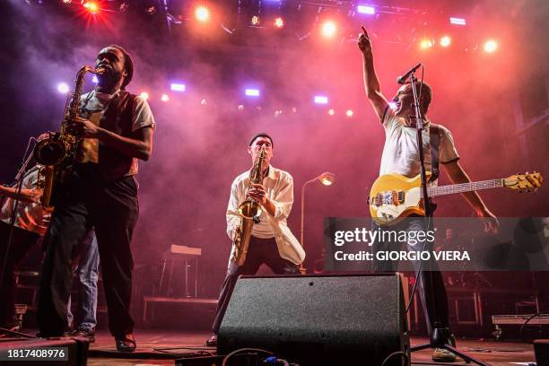 Band Bleachers performs onstage during the Audacy Riptide Music Festival in Fort Lauderdale Beach, Florida on December 2, 2023.