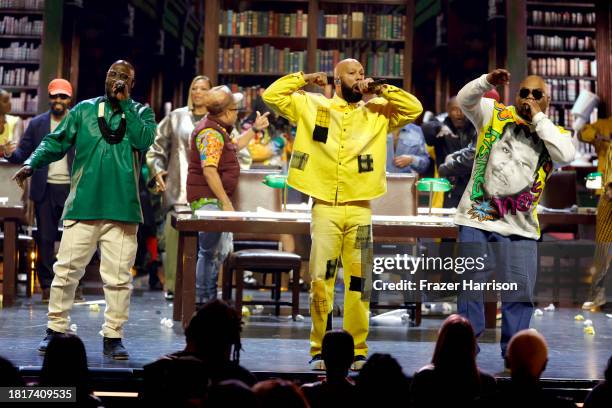 Posdnuos, Common, and Maseo of De La Soul perform onstage during A GRAMMY Salute to 50 Years of Hip-Hop at YouTube Theater on November 08, 2023 in...