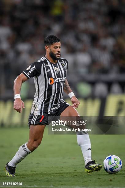 Hulk of Atletico MG controls the ball during a match between Atletico MG and Sao Paulo as part of Brasileirao 2023 at Mineirao on December 02, 2023...