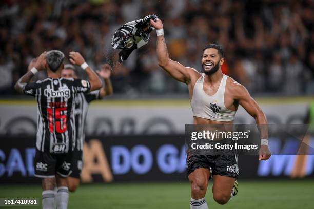 Hulk of Atletico MG celebrates after scoring the team's first goal during between Atletico MG and Sao Paulo as part of Brasileirao 2023 at Mineirao...