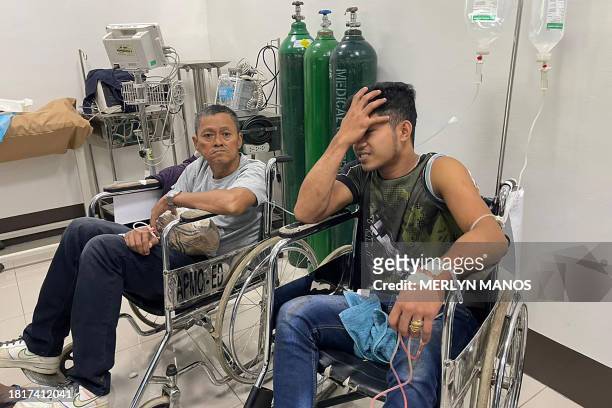 Injured people are treated at Amai Pakpak Medical Center in Marawi, Lanao del sur province, after a bomb attack during a Catholic mass at Mindanao...