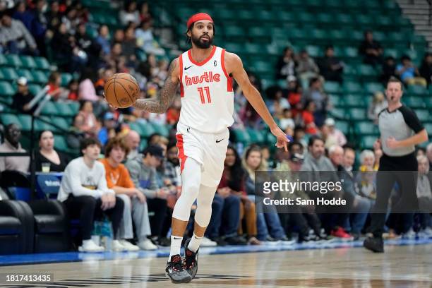 December 02: Mychal Mulder of the Memphis Hustle looks to pass during the first quarter against the Texas Legends on December 2, 2023 at Comerica...