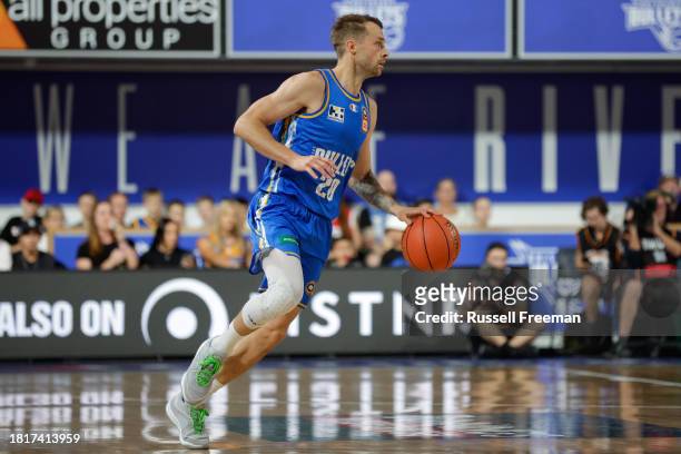 Nathan Sobey of the Bullets in action during the round nine NBL match between Brisbane Bullets and Illawarra Hawks at Nissan Arena, on December 3 in...