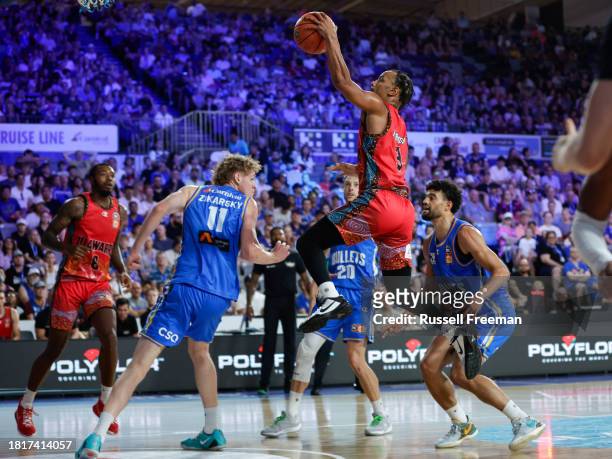 Justin Robinson of the Hawks in action during the round nine NBL match between Brisbane Bullets and Illawarra Hawks at Nissan Arena, on December 3 in...