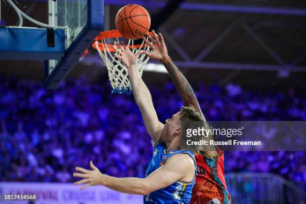 Isaac White of the Bullets in action during the round nine NBL match between Brisbane Bullets and Illawarra Hawks at Nissan Arena, on December 3 in...
