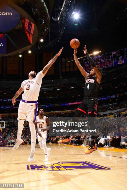 Jalen Green of the Houston Rockets shoots the ball during the game on December 2, 2023 at Crypto.Com Arena in Los Angeles, California. NOTE TO USER:...