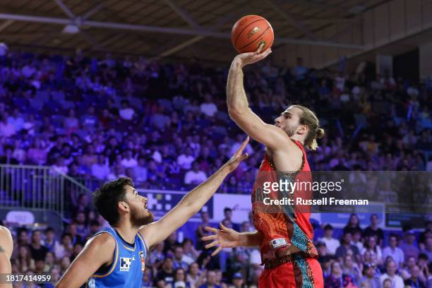 Sam Froling of the Hawks in action during the round nine NBL match between Brisbane Bullets and Illawarra Hawks at Nissan Arena, on December 3 in...
