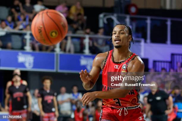 Justin Robinson of the Hawks in action during the round nine NBL match between Brisbane Bullets and Illawarra Hawks at Nissan Arena, on December 3 in...