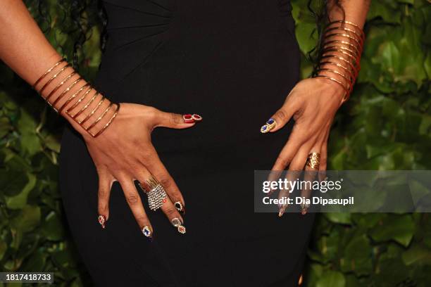 Teyana Taylor, fashion detail, attends the 33rd Annual Gotham Awards at Cipriani Wall Street on November 27, 2023 in New York City.