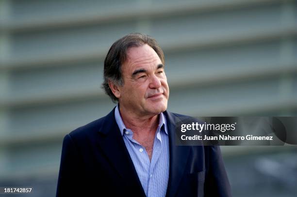 American director Oliver Stone attends the "The Untold History of the United States" photocall at The Kursaal Congress Centre during 61st San...