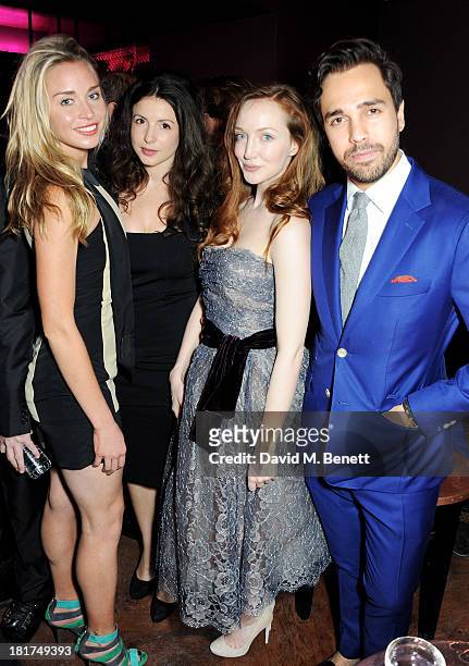 Noelle Reno, Shirley Leigh-Wood Oakes, Olivia Grant and Diego Bivero-Volpe attend the launch of Ruski's Tavern on September 24, 2013 in London,...
