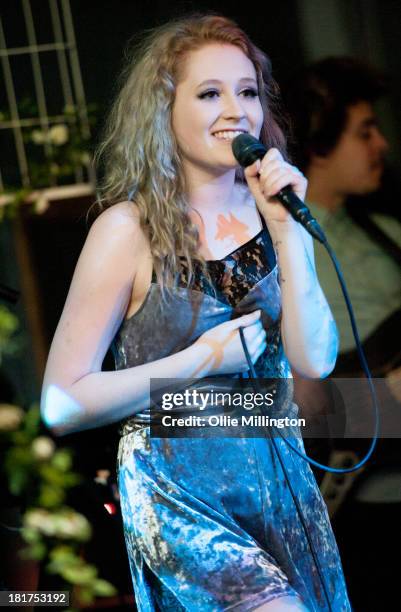 Janet Devlin performs on stage during a date of her debut headline UK tour at O2 Academy Leicester on September 24, 2013 in Leicester, England.