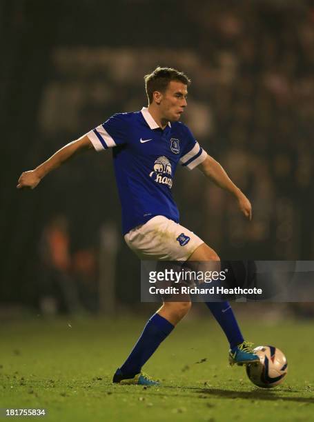 Seamus Coleman of Everton in action during the Captial One Cup Third Round match between Fulham and Everton at Craven Cottage on September 24, 2013...