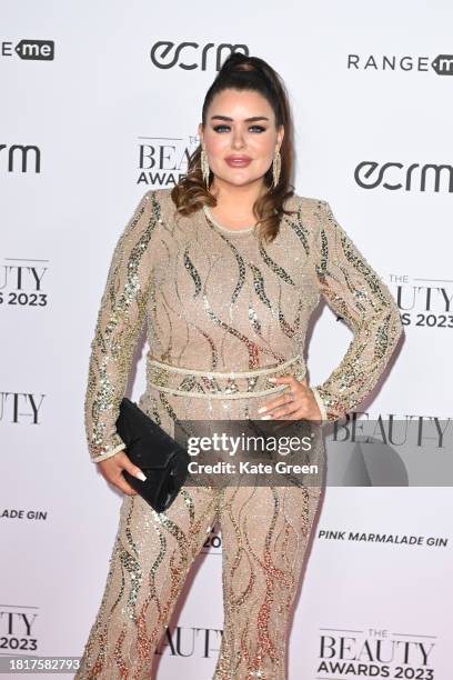 Amy Christophers attends The Beauty Awards 2023 at Honourable Artillery Company on November 27, 2023 in London, England.