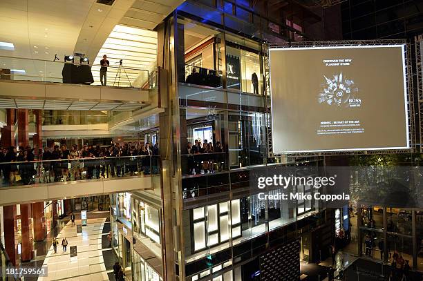 General view at HUGO BOSS celebrates Columbus Circle BOSS flagship opening featuring premiere of "Anthropocene," by Marco Brambilla on September 24,...