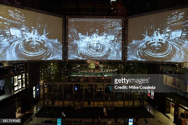 General view at HUGO BOSS celebrates Columbus Circle BOSS flagship opening featuring premiere of "Anthropocene," by Marco Brambilla on September 24,...