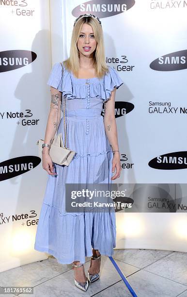 Peaches Geldof attends the launch of Samsung's Galaxy Gear and Galaxy Note 3 at ME Hotel on September 24, 2013 in London, England.