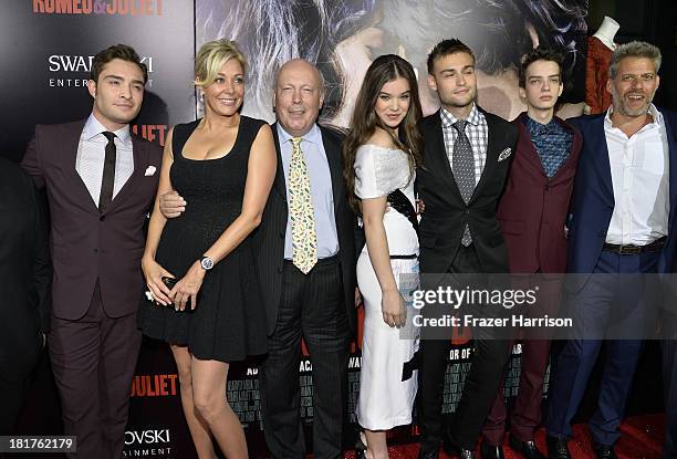 Actor Ed Westwick, producers Nadja Swarovski, Julian Fellowes, actors Hailee Steinfeld, Douglas Booth, Kodi Smit-McPhee, and producer Lawrence Elman...