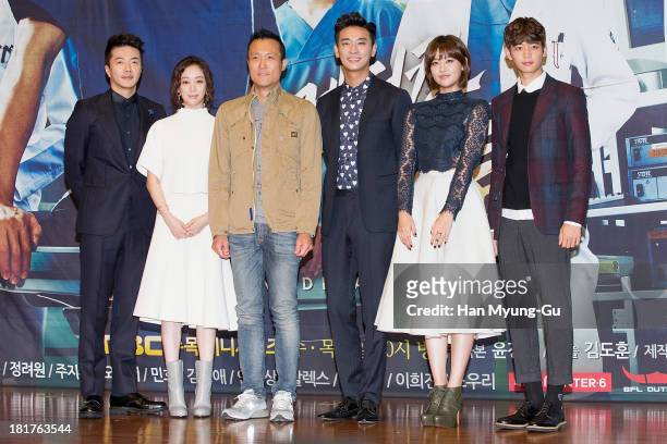 Actors Kwon Sang-Woo, Jung Ryeo-Won, Ju Ji-Hoon, Oh Yeon-Seo and Minho of South Korean boy band SHINee attend MBC drama "Medical Top Team" press...
