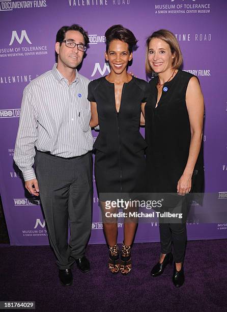 Producer Greg Feinberg, director Marta Cunningham and producer Sasha Alpert attend the premiere of HBO Documentary Films' "Valentine Road" at Museum...