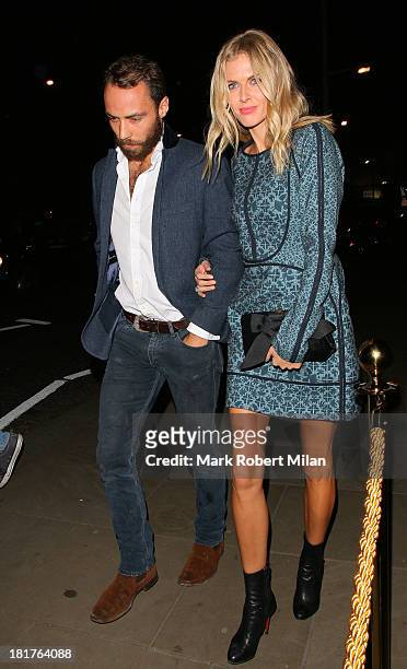 James Middleton and Donna Air attend the Ruski's Caviar and vodka Tavern grand launch on September 24, 2013 in London, England.