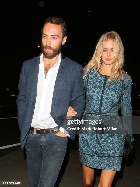 James Middleton and Donna Air attend the Ruski's Caviar and vodka Tavern grand launch on September 24, 2013 in London, England.