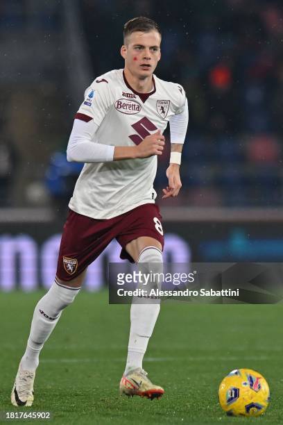 Ivan Ilić of Torino FC in action during the Serie A TIM match between Bologna FC and Torino FC at Stadio Renato Dall'Ara on November 27, 2023 in...
