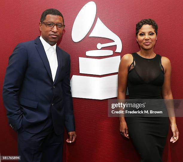 Recording artists Kenny "Babyface" Edmonds and Toni Braxton attend A Converstion with Toni Braxton and Kenny "Babyface" Edmonds at The Recording...