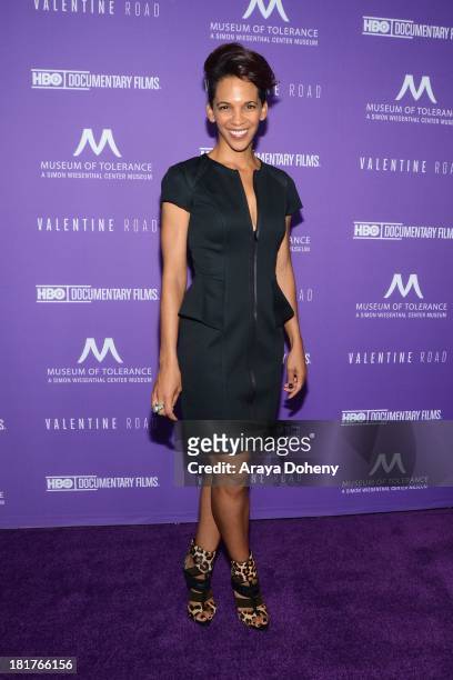 Marta Cunningham attends the Los Angeles premiere screening of "Valentine Road" at Museum Of Tolerance on September 24, 2013 in Los Angeles,...