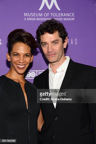 Marta Cunningham and James Frain attend the Los Angeles premiere screening of "Valentine Road" at Museum Of Tolerance on September 24, 2013 in Los...