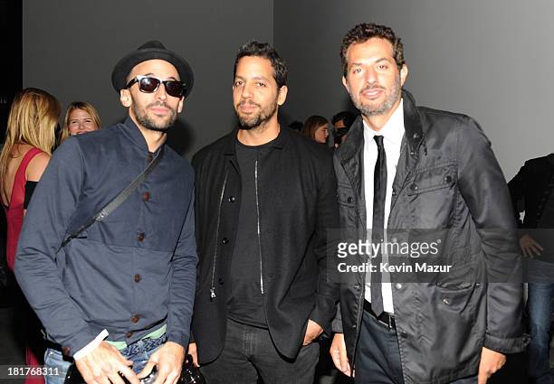 David Blane and Guy Oseary attend Madonna and Steven Klein secretprojectrevolution at the Gagosian Gallery on September 24, 2013 in New York City.