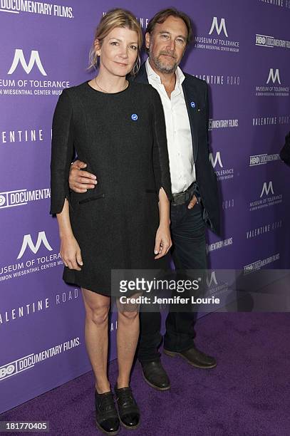 Actress Annie Fitzgerald and guest attend the Los Angeles premiere screening of 'Valentine Road' at The Museum of Tolerance on September 24, 2013 in...