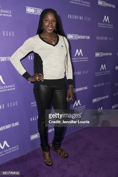 Actress Rutina Wesley attends the Los Angeles premiere screening of 'Valentine Road' at The Museum of Tolerance on September 24, 2013 in Los Angeles,...