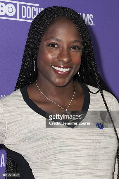 Actress Rutina Wesley attends the Los Angeles premiere screening of 'Valentine Road' at The Museum of Tolerance on September 24, 2013 in Los Angeles,...
