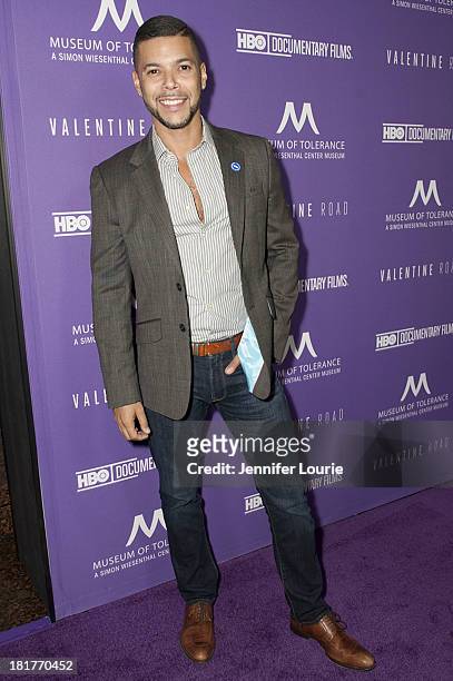Actor Wilson Cruz attends the Los Angeles premiere screening of 'Valentine Road' at The Museum of Tolerance on September 24, 2013 in Los Angeles,...
