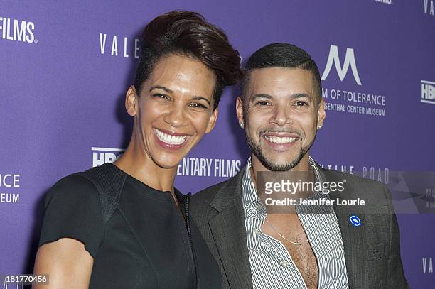 Director Marta Cunningham and actor Wilson Cruz attend the Los Angeles premiere screening of 'Valentine Road' at The Museum of Tolerance on September...
