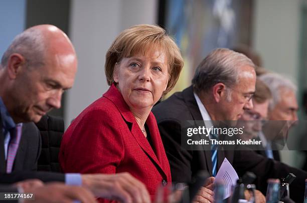 Angela Merkel, German Federal Chancellor and member of the Christian Democratic Union, CDU, and Pascal Lamy , Director General of the World Trade...