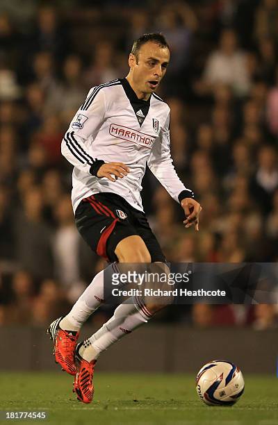 Dimitar Berbatov of Fulham in action during the Captial One Cup Third Round match between Fulham and Everton at Craven Cottage on September 24, 2013...