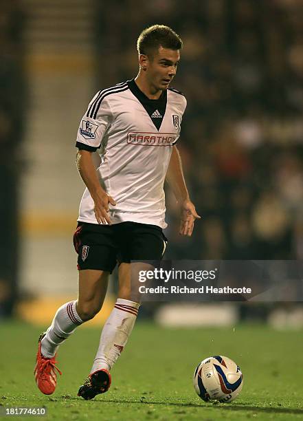 Alex Kacaniklic of Fulham in action during the Captial One Cup Third Round match between Fulham and Everton at Craven Cottage on September 24, 2013...