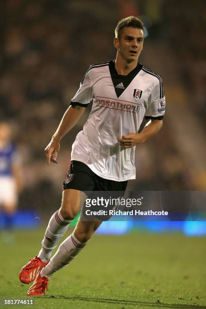Alex Kacaniklic of Fulham in action during the Captial One Cup Third Round match between Fulham and Everton at Craven Cottage on September 24, 2013...