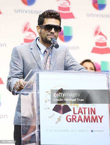 Draco Rosa speaks at the 14th Annual Latin GRAMMY Awards - nominations press conference held at Avalon on September 25, 2013 in Hollywood, California.