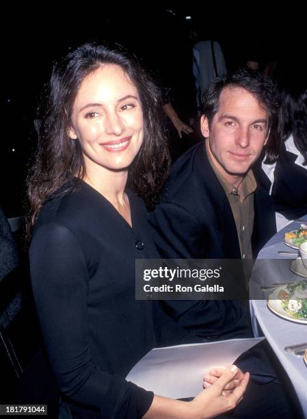Actress Madeleine Stowe and actor Brian Benben attend the Ninth Annual IFP/West Independent Spirit Awards on March 19, 1994 at the Hollywood...