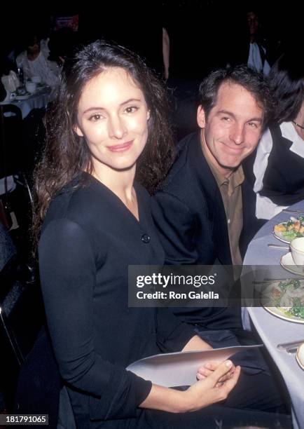 Actress Madeleine Stowe and actor Brian Benben attend the Ninth Annual IFP/West Independent Spirit Awards on March 19, 1994 at the Hollywood...