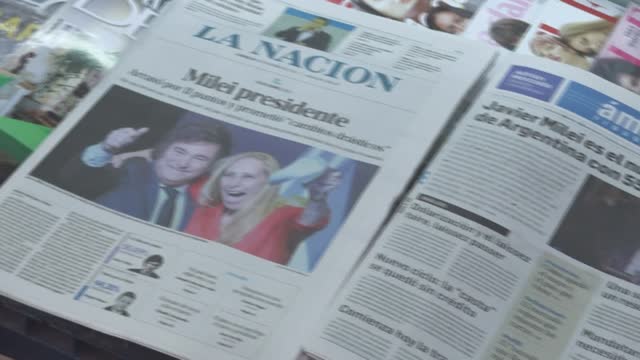 ARG: Newspaper headlines in Argentina after Milei wins presidency