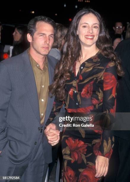 Actor Brian Benben and actress Madeleine Stowe attends the "Seven Years in Tibet" Century City Premiere on October 6, 1997 at the Cineplex Odeon...
