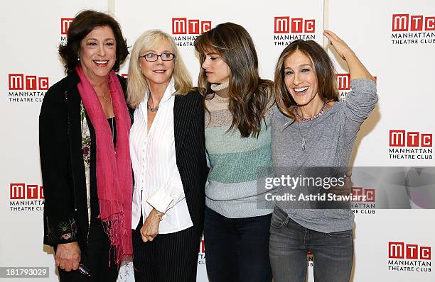 Lynne Meadow, Blythe Danner, Amanda Peet and Sarah Jessica Parker attend "The Commons Of Pensacola" Off Broadway cast photo call at Manhattan Theatre...